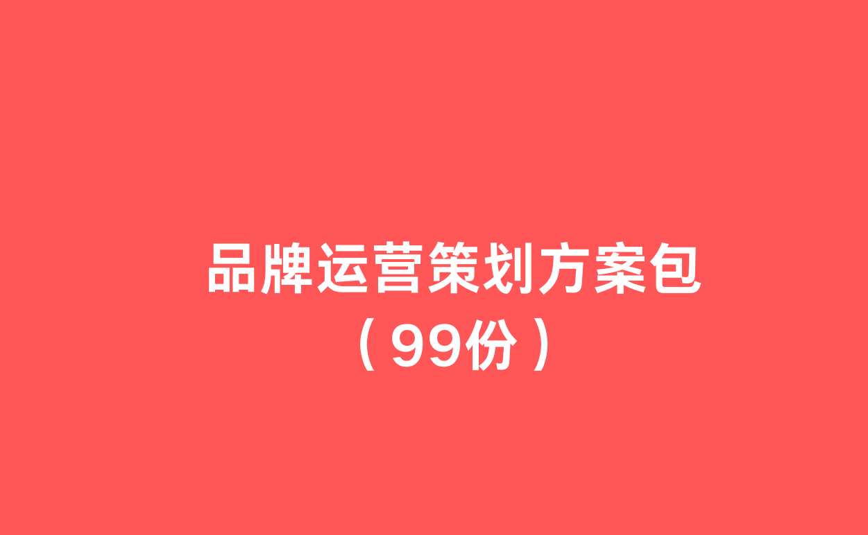 品牌运营策划方案包（99份）-1